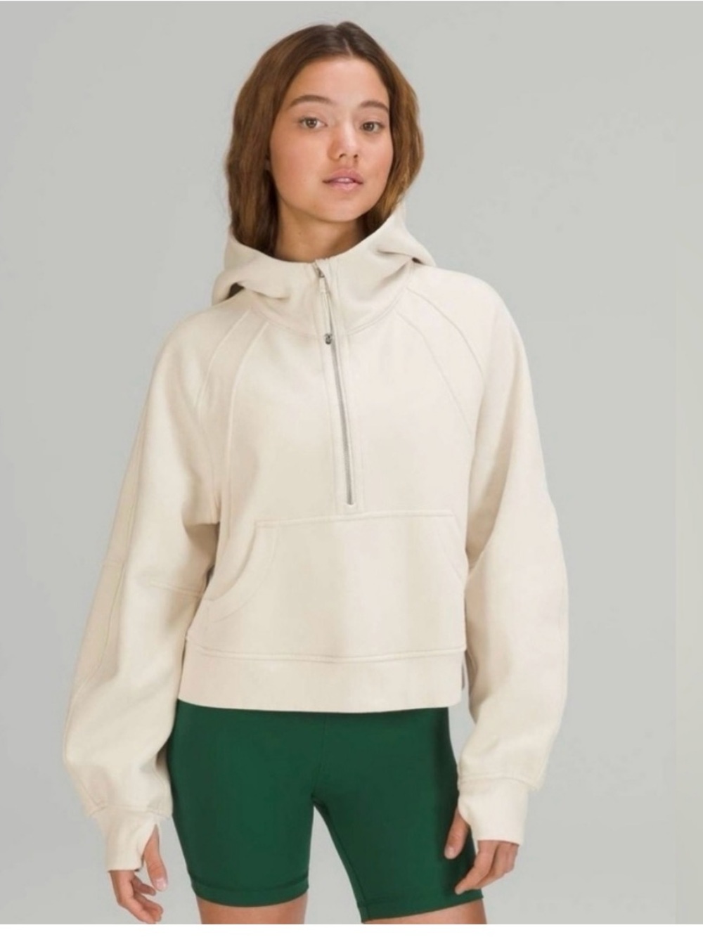 Lululemon Scuba half Zip Hoodie *White Opal M/L